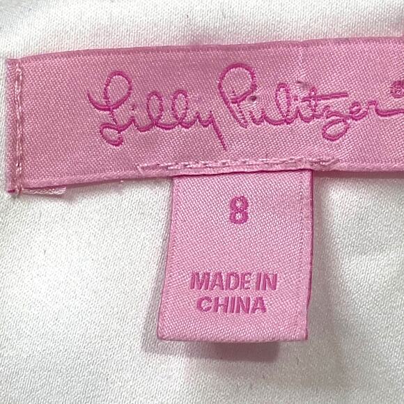 Lilly Pulitzer Kerry Striped Strapless Fit and Flare Dress White Gold Women 8 - Picture 2 of 13